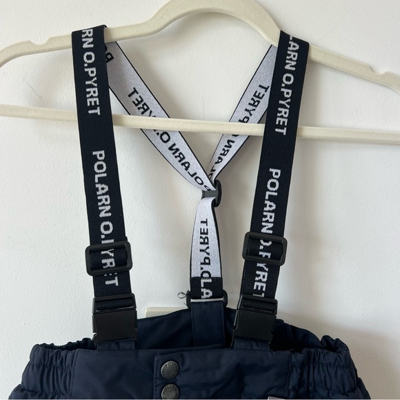 Polarn O. Pyret Kids Navy Snow Pants Suspenders Reflective Ski Pants Size 6–7 - Picture 3 of 7